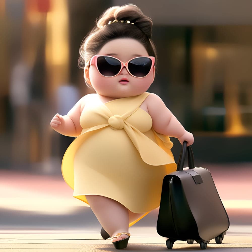 网上最火的小胖妞头像,Ai小胖妞微信头像图片_19