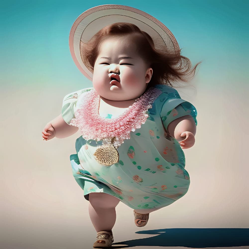 网上最火的小胖妞头像,Ai小胖妞微信头像图片_28