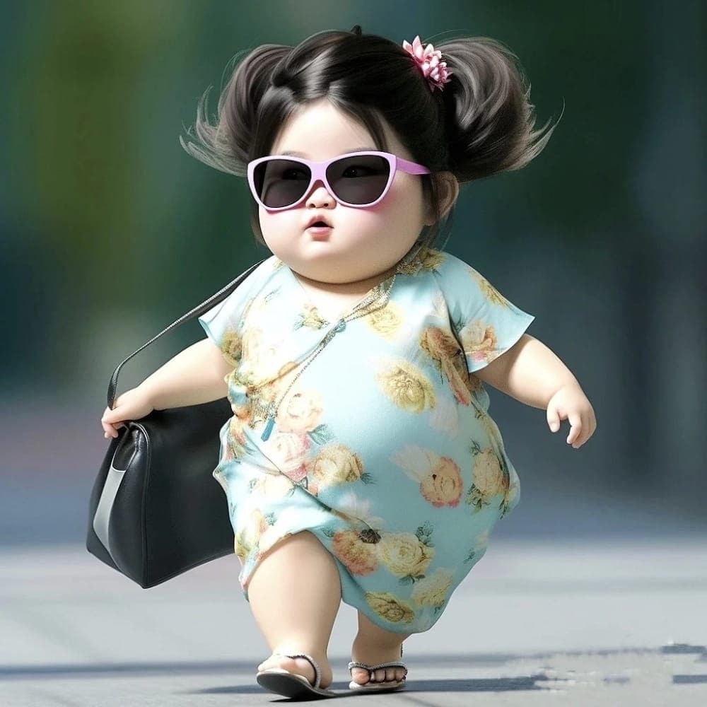 网上最火的小胖妞头像,Ai小胖妞微信头像图片_32