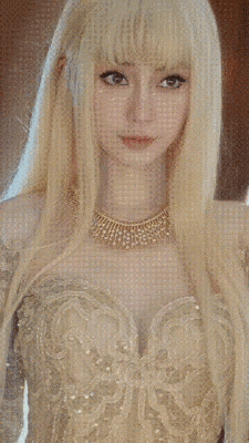 Angelababy金发芭比gif动态图  Angelababy二次元图_1