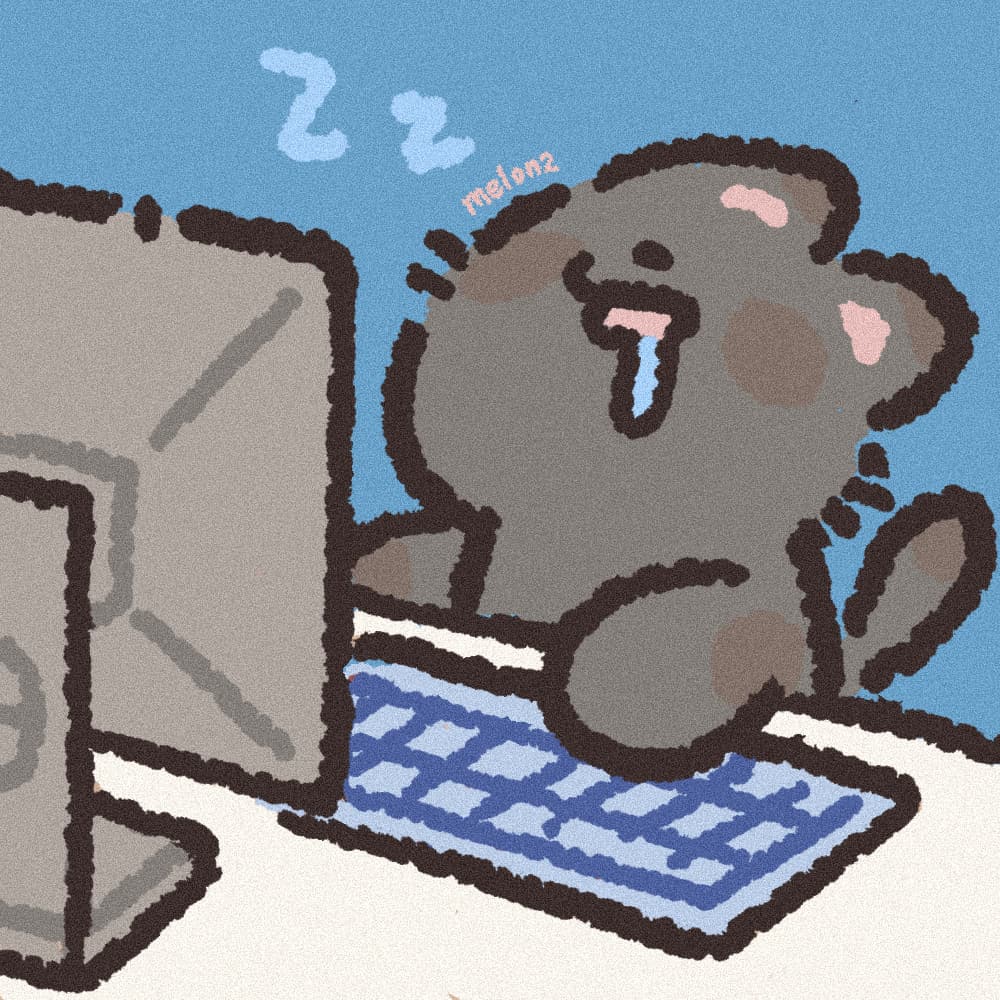 打工猫和学习猫 猫咪插画头像_4