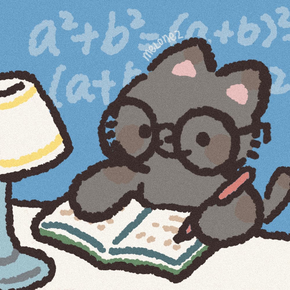 打工猫和学习猫 猫咪插画头像_8