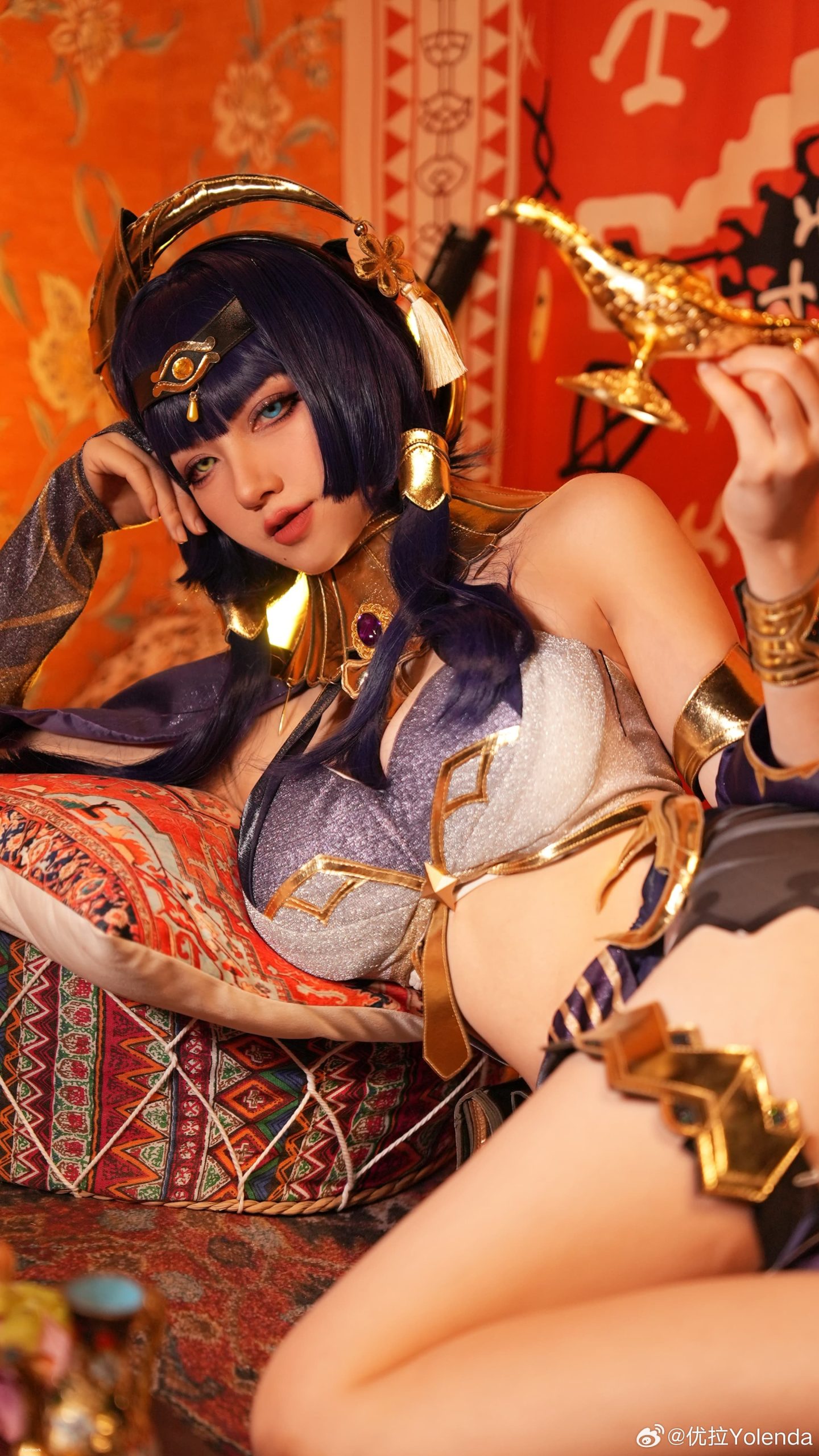 优拉Yolenda cosplay 原神 坎蒂丝   黑皮辣妹_1