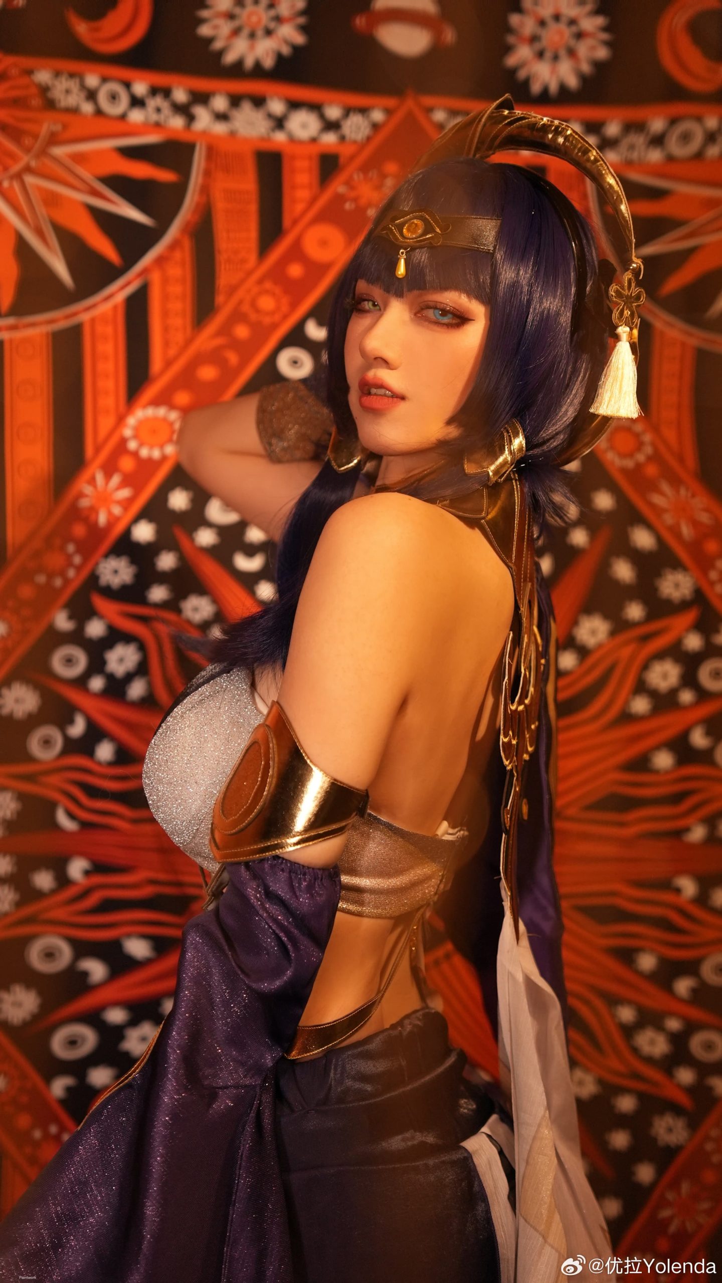 优拉Yolenda cosplay 原神 坎蒂丝   黑皮辣妹_2