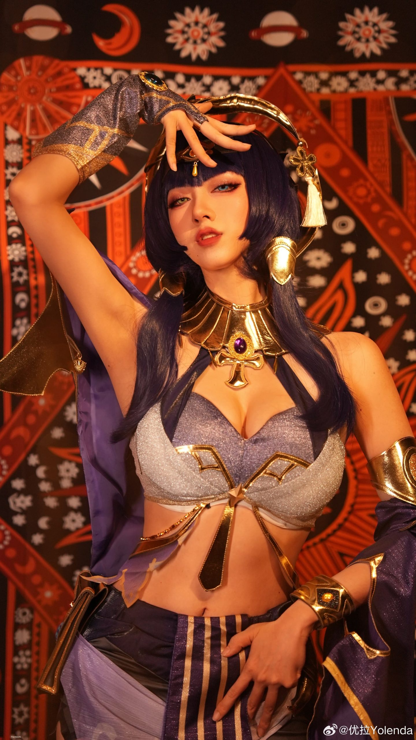 优拉Yolenda cosplay 原神 坎蒂丝   黑皮辣妹_3