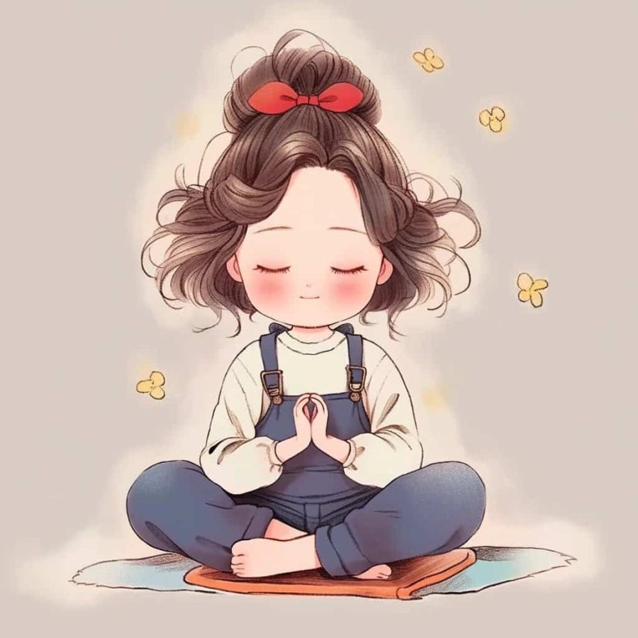 佛系少女不容易撞又很治愈的女生头像 AI绘画旧漫可爱女孩头像_2
