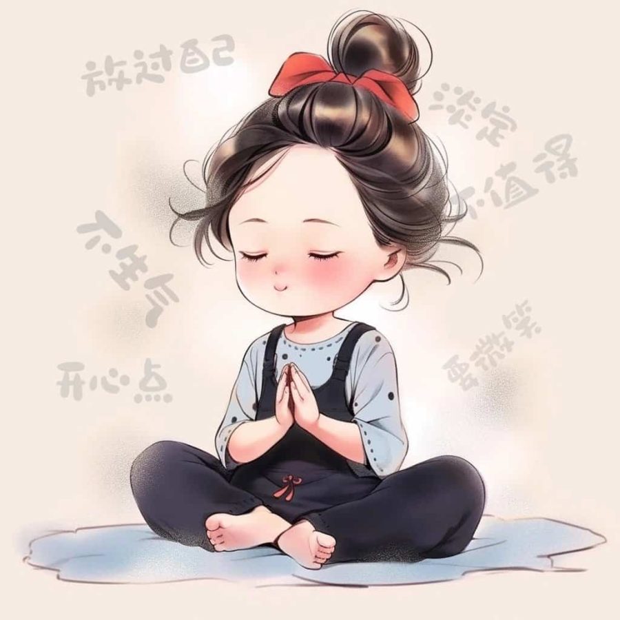 佛系少女不容易撞又很治愈的女生头像 AI绘画旧漫可爱女孩头像_3