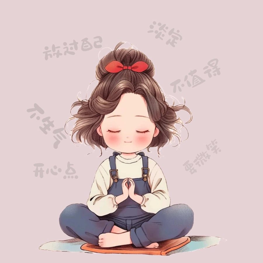 佛系少女不容易撞又很治愈的女生头像 AI绘画旧漫可爱女孩头像_4