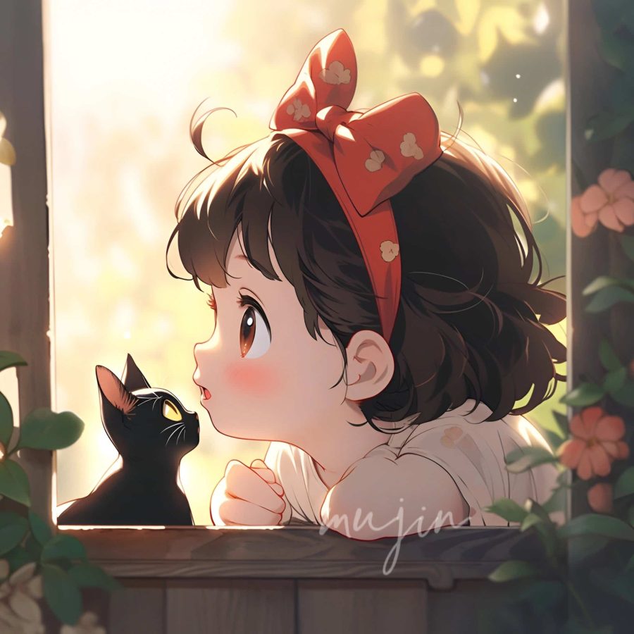 治愈系女孩和猫可爱女生头像 温柔旧漫多色闺蜜头像_8