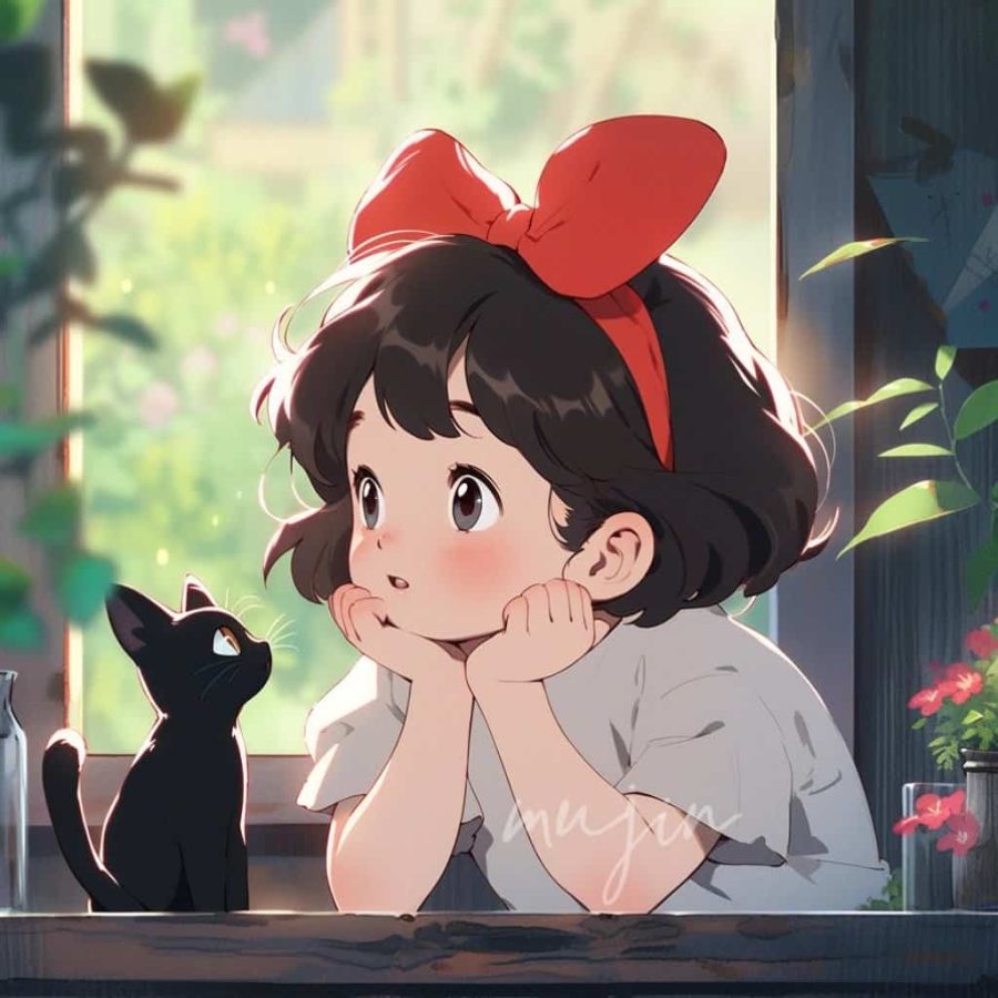 治愈系女孩和猫可爱女生头像 温柔旧漫多色闺蜜头像_10