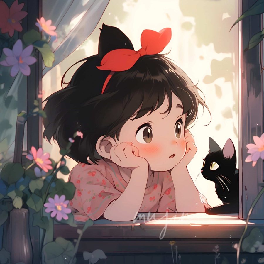 治愈系女孩和猫可爱女生头像 温柔旧漫多色闺蜜头像_12