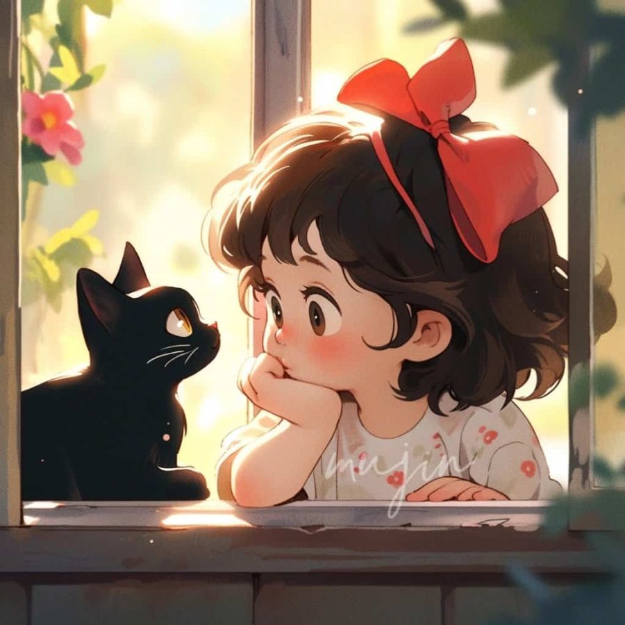治愈系女孩和猫可爱女生头像 温柔旧漫多色闺蜜头像_13