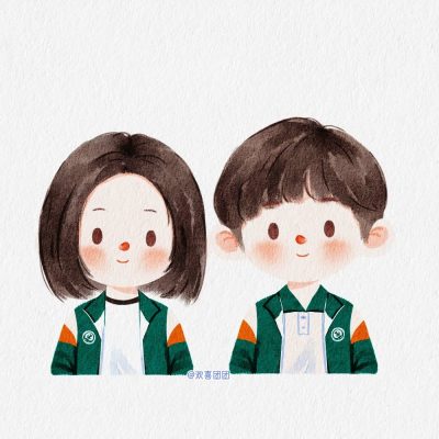 《追光的日子》王源任敏情侣手绘头像,任真高远情侣头像