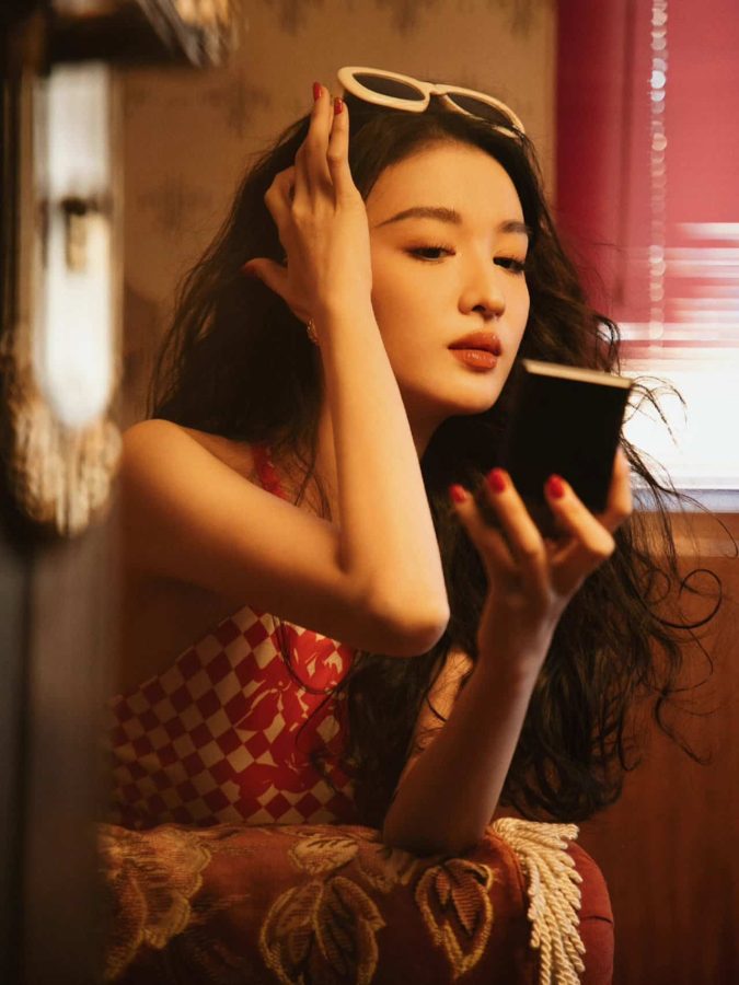 美女明星王楚然复古港风造型高清照片女生头像 气质美女头像_6