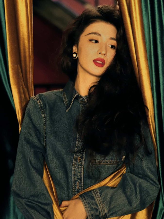美女明星王楚然复古港风造型高清照片女生头像 气质美女头像_10