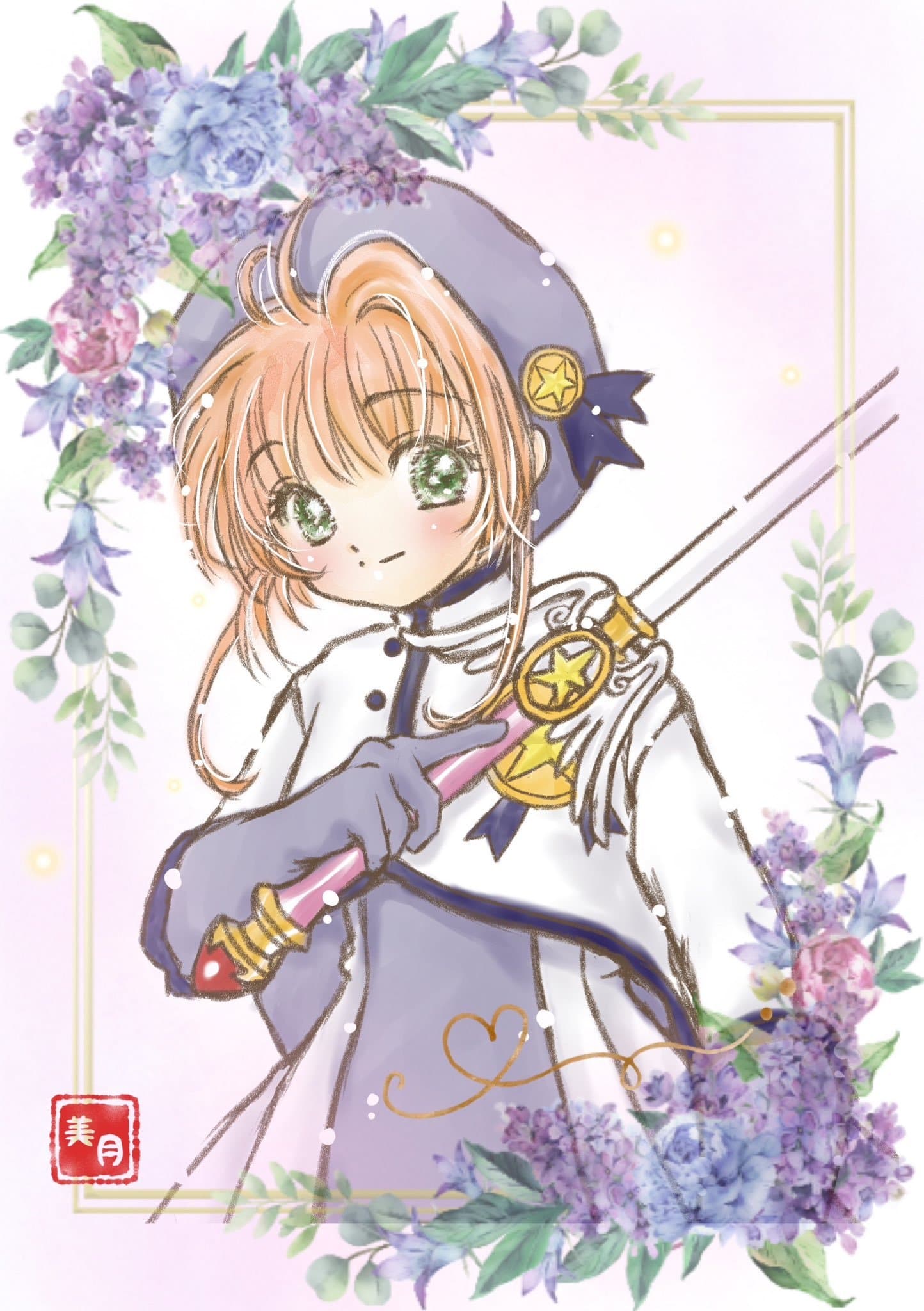 魔卡少女樱手绘情侣头像，樱狼美好小情侣_4