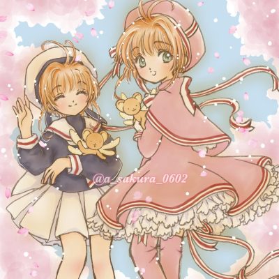 魔卡少女樱手绘情侣头像，樱狼美好小情侣