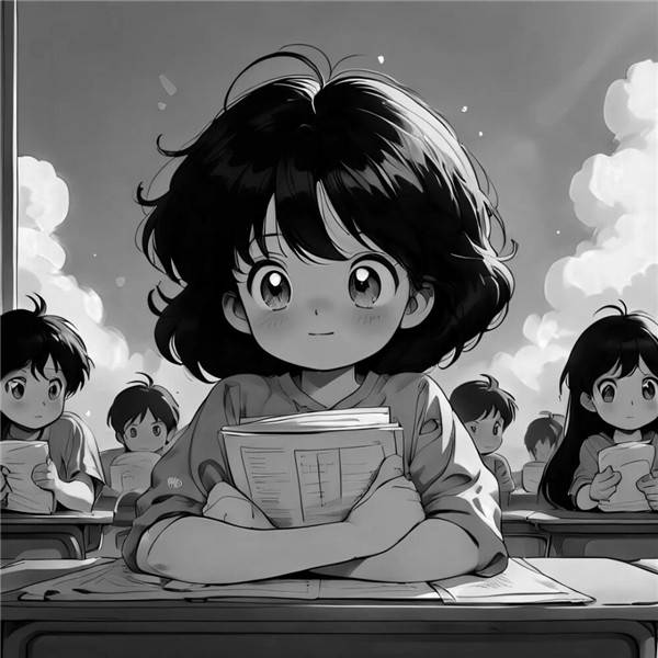 黑灰色系CP情侣头像一人一半动漫黑白_19
