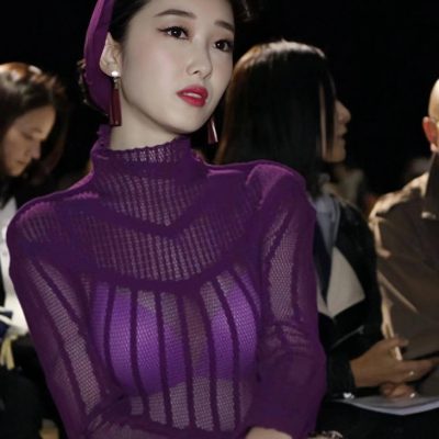 蒋梦婕透视装图片，内衣清晰可见