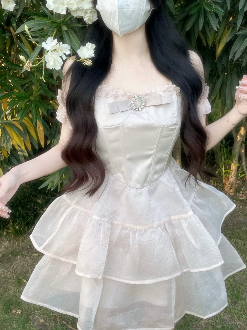 网感冷白皮小仙女公主裙和大蝴蝶结写真图片_5