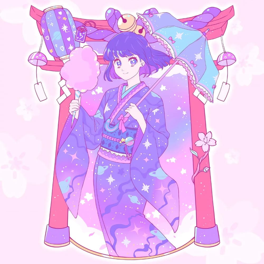 美少女战士穿和服头像，月野兔、水野亚美、火野丽_7
