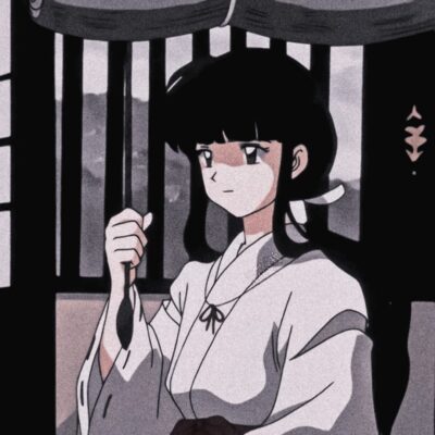 犬夜叉 桔梗 白月光 黑色系女生动漫头像