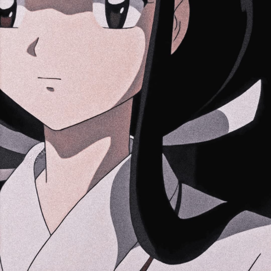 犬夜叉 桔梗 白月光 黑色系女生动漫头像_7