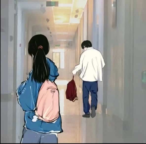校园背景伤感满眼遗憾的微信头像 旧漫风男女分手后心碎头像_1