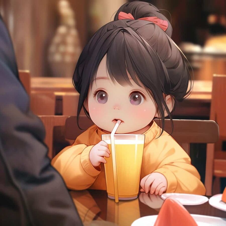 可爱女孩喝奶茶AI绘制头像 漂亮的奶茶妹妹女生头像_13