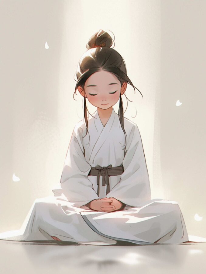 古风佛系清冷治愈感女生头像 AI绘画幸运彩虹女孩头像_21