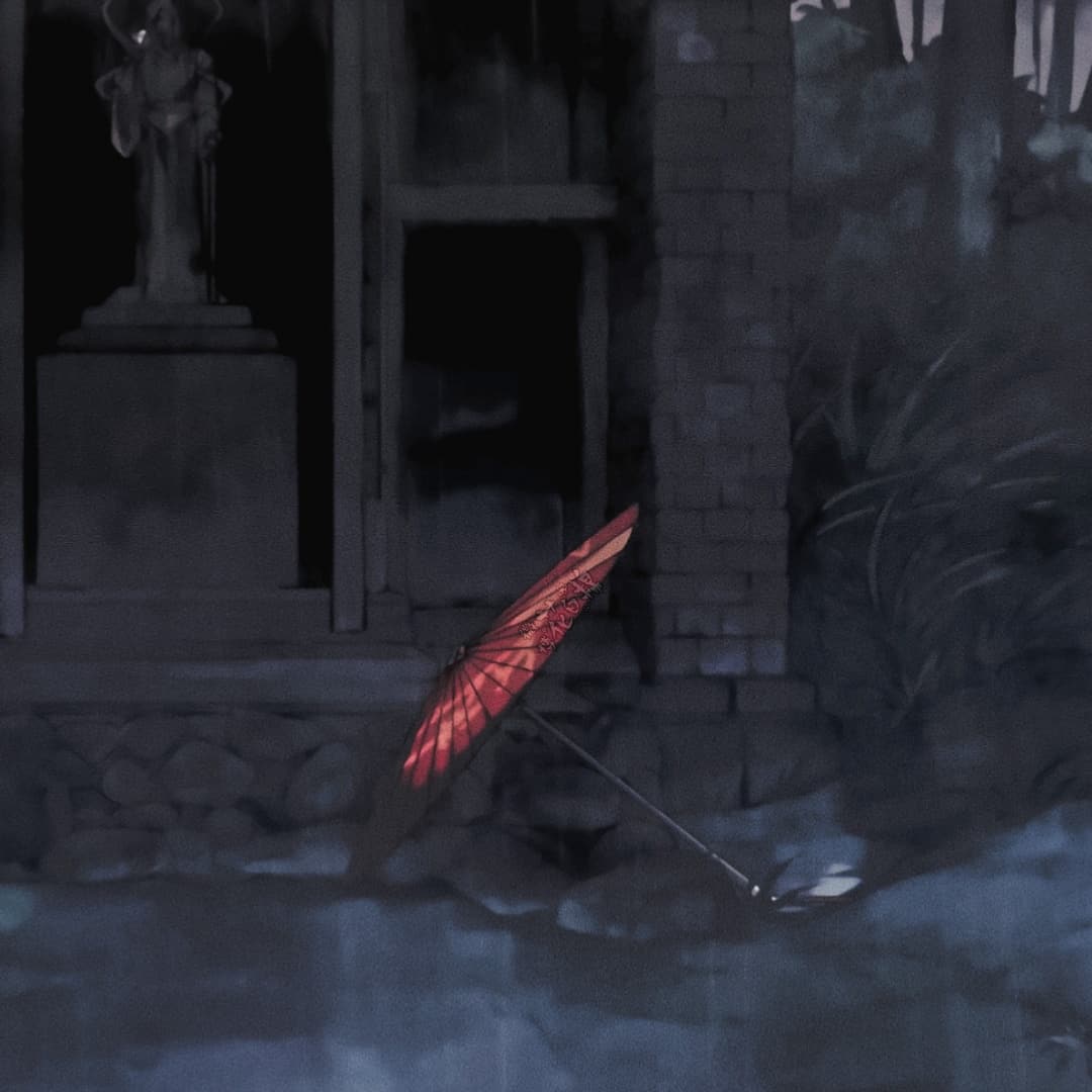 《天官赐福》谢怜 x 花城 阴郁悲伤的下雨天  打雨伞动漫人物头像_3