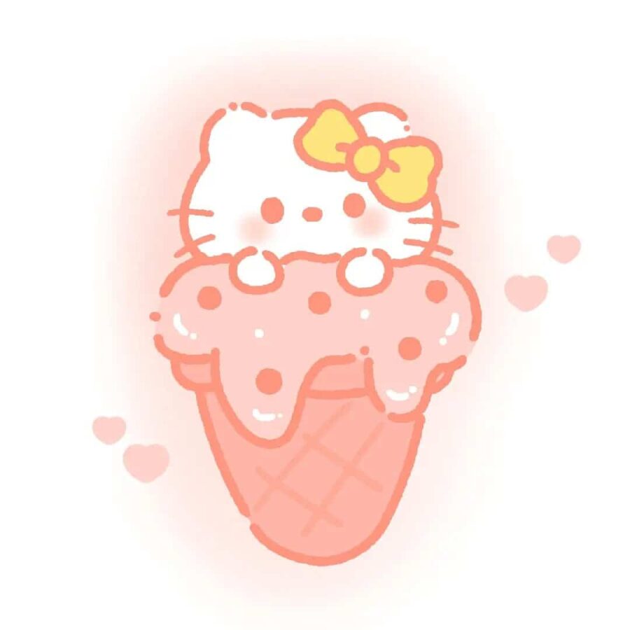 夏日三丽鸥插画版微信头像 三丽鸥成员冰块冰激凌可爱造型头像_25