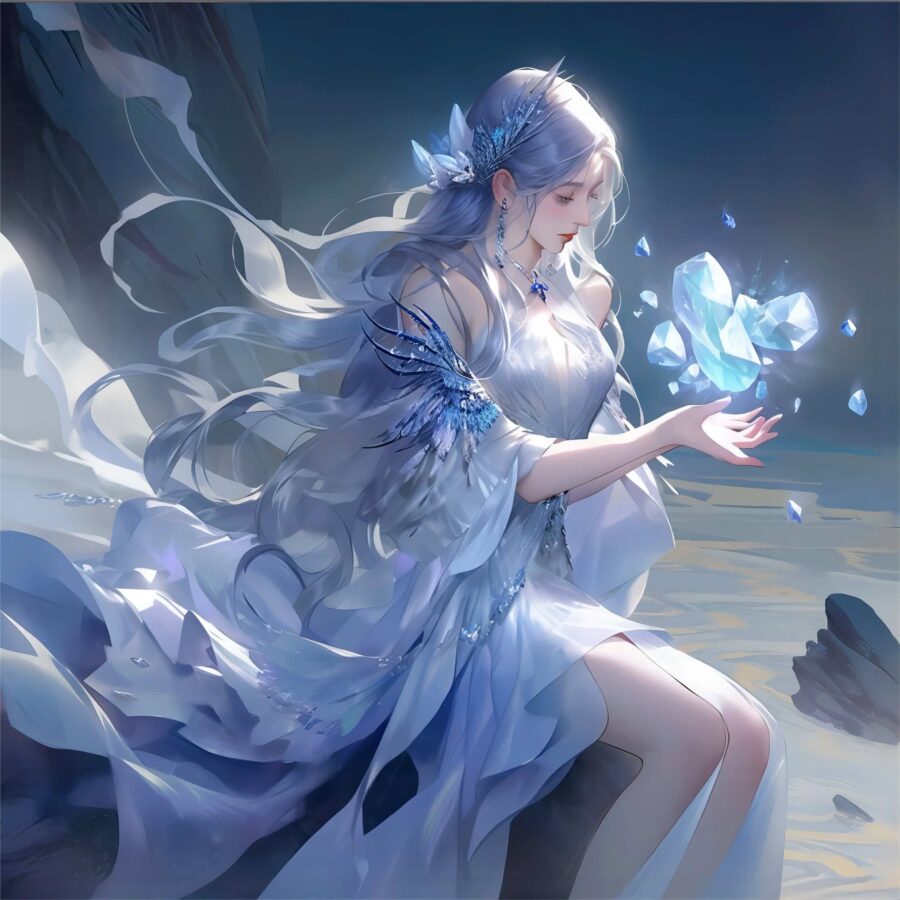 王者荣耀绝美海月高清微信头像 AI绘制漫画风月妹美图_2