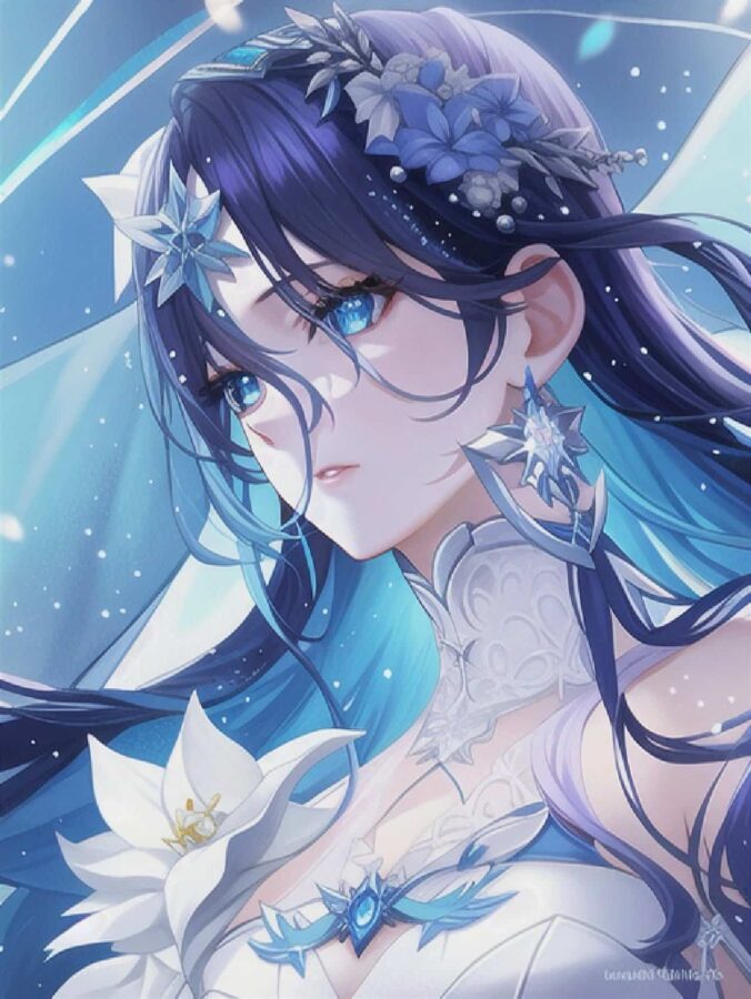 王者荣耀绝美海月高清微信头像 AI绘制漫画风月妹美图_6