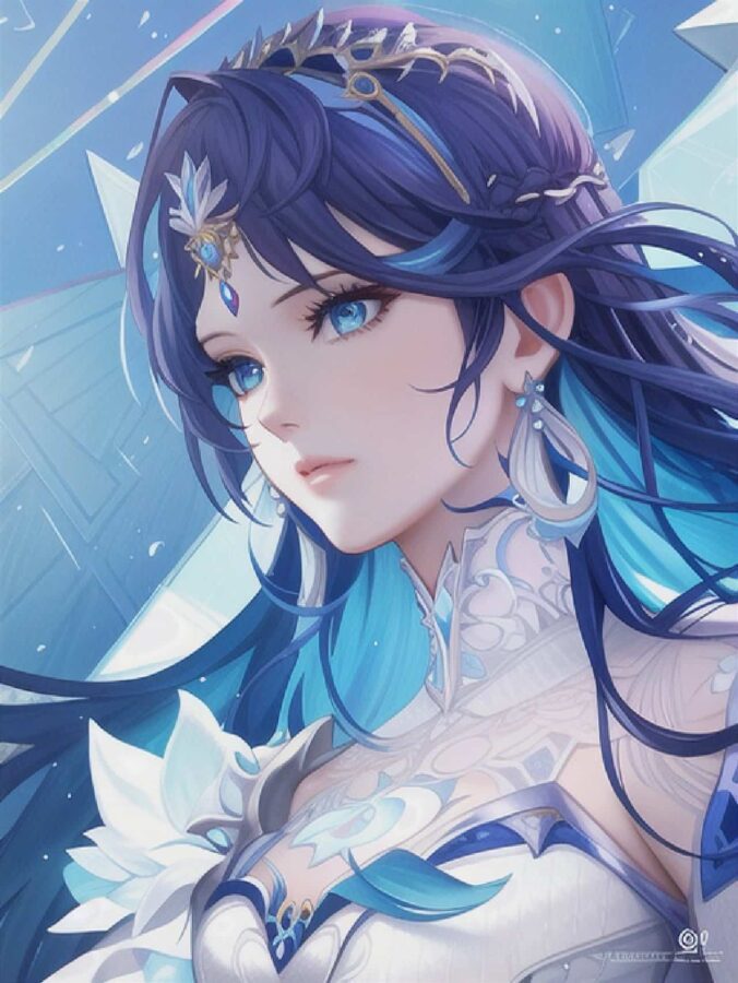 王者荣耀绝美海月高清微信头像 AI绘制漫画风月妹美图_7
