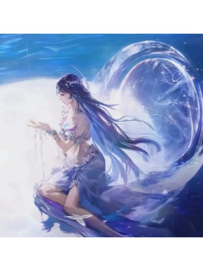 王者荣耀绝美海月高清微信头像 AI绘制漫画风月妹美图_11