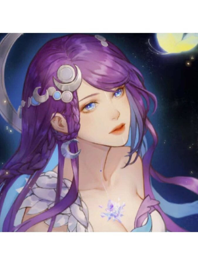 王者荣耀绝美海月高清微信头像 AI绘制漫画风月妹美图_12