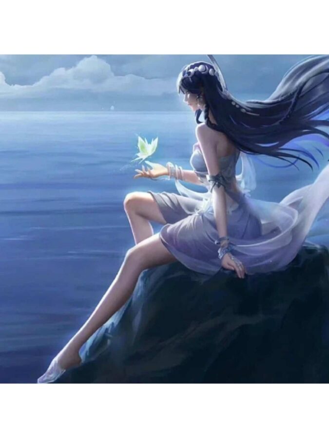 王者荣耀绝美海月高清微信头像 AI绘制漫画风月妹美图_13