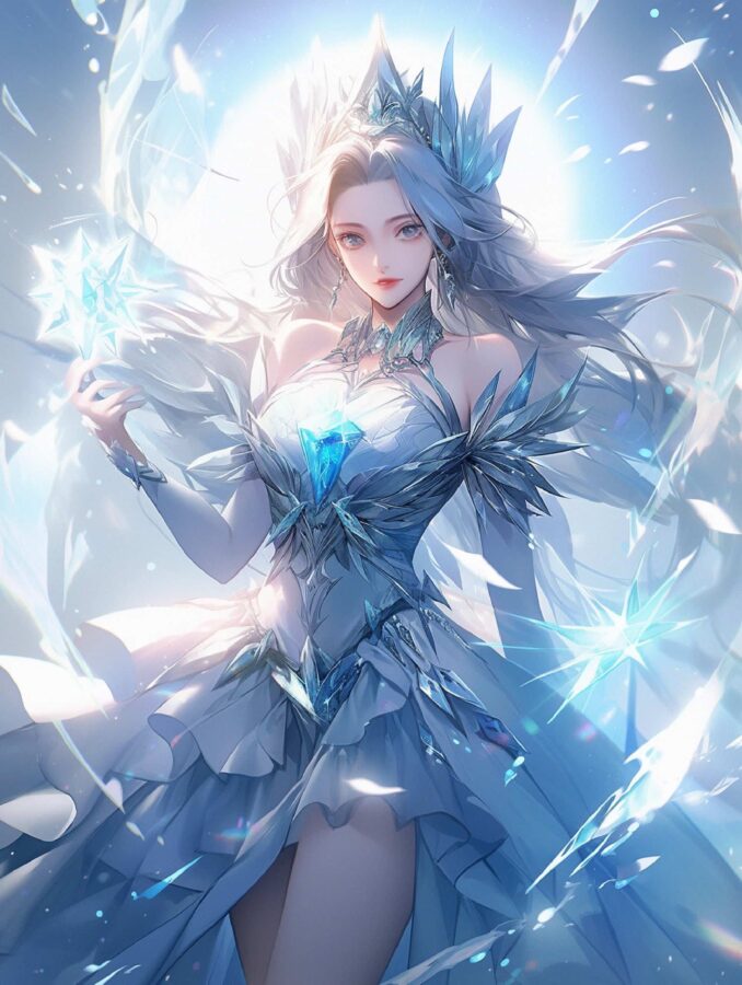 王者荣耀绝美海月高清微信头像 AI绘制漫画风月妹美图_15