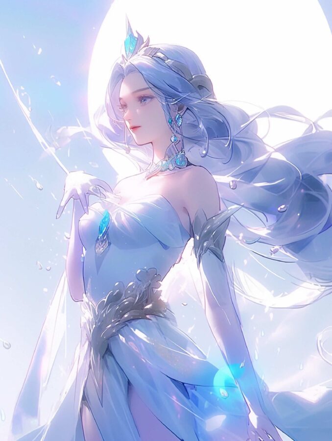 王者荣耀绝美海月高清微信头像 AI绘制漫画风月妹美图_17