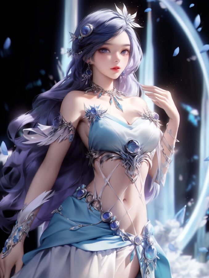 王者荣耀绝美海月高清微信头像 AI绘制漫画风月妹美图_18