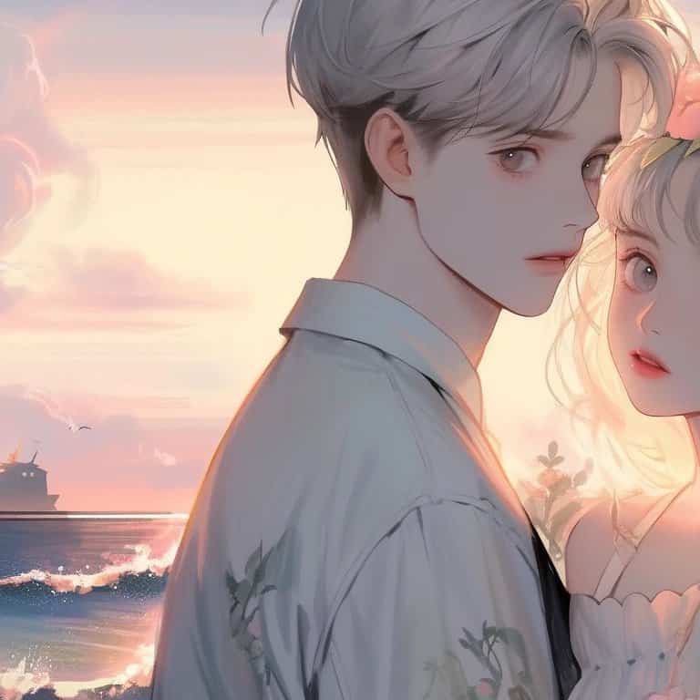 超甜动漫男孩女孩情侣头像 AI绘画一人一半高质量旧漫情头_20