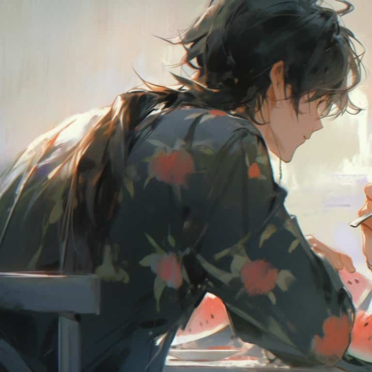 超甜动漫男孩女孩情侣头像 AI绘画一人一半高质量旧漫情头_6