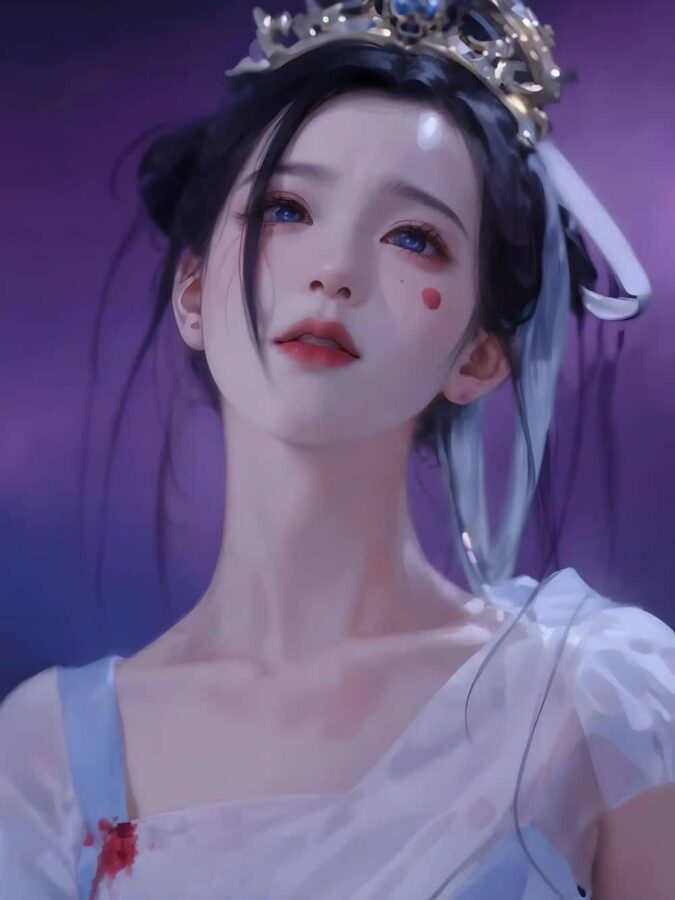 陈都灵《长月烬明》天欢叶冰裳AI漫画女生头像 绝美破碎清冷感古装美女头像_4