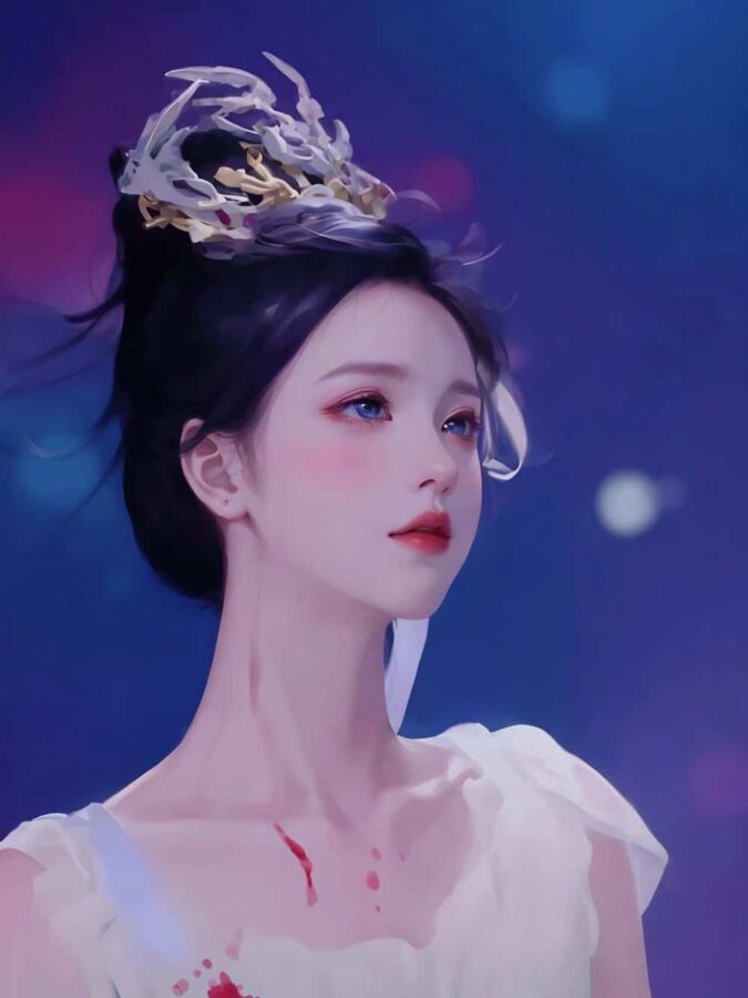 陈都灵《长月烬明》天欢叶冰裳AI漫画女生头像 绝美破碎清冷感古装美女头像_5