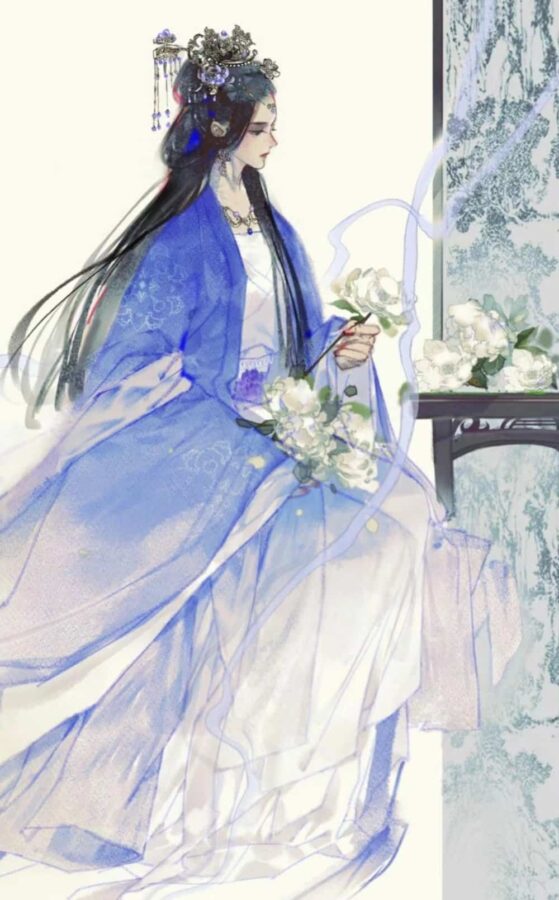陈都灵《长月烬明》天欢叶冰裳AI漫画女生头像 绝美破碎清冷感古装美女头像_13