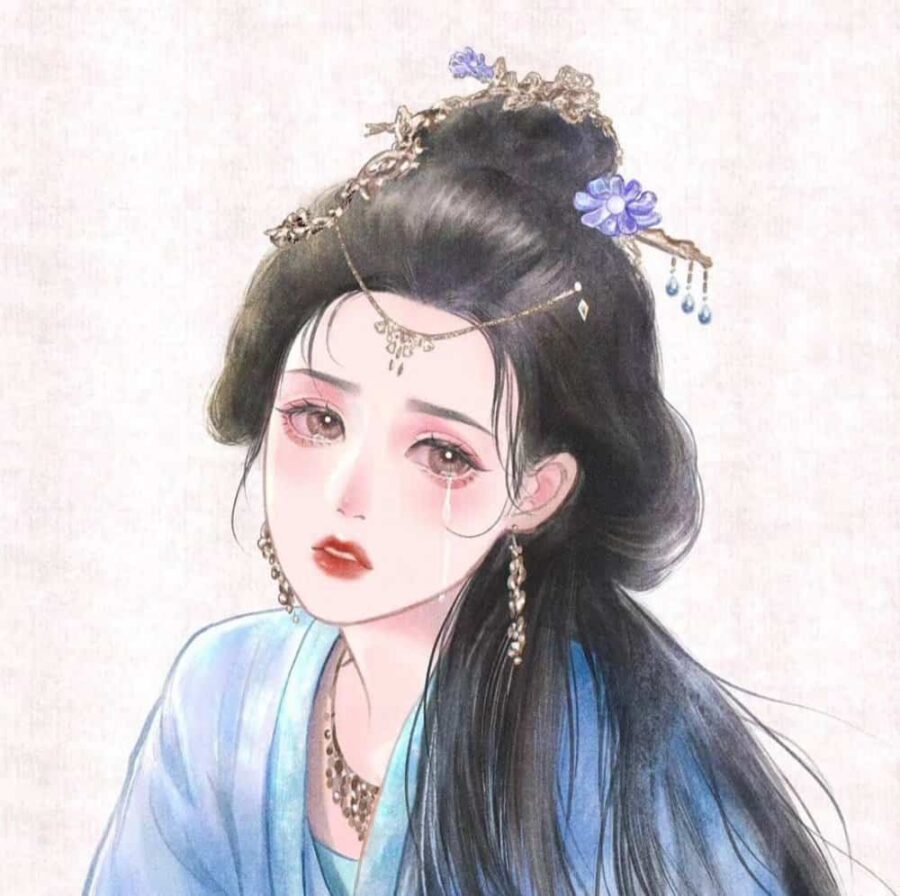陈都灵《长月烬明》天欢叶冰裳AI漫画女生头像 绝美破碎清冷感古装美女头像_15