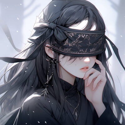 梦魇女孩卡通头像高清图片,女生蒙眼Ai头像
