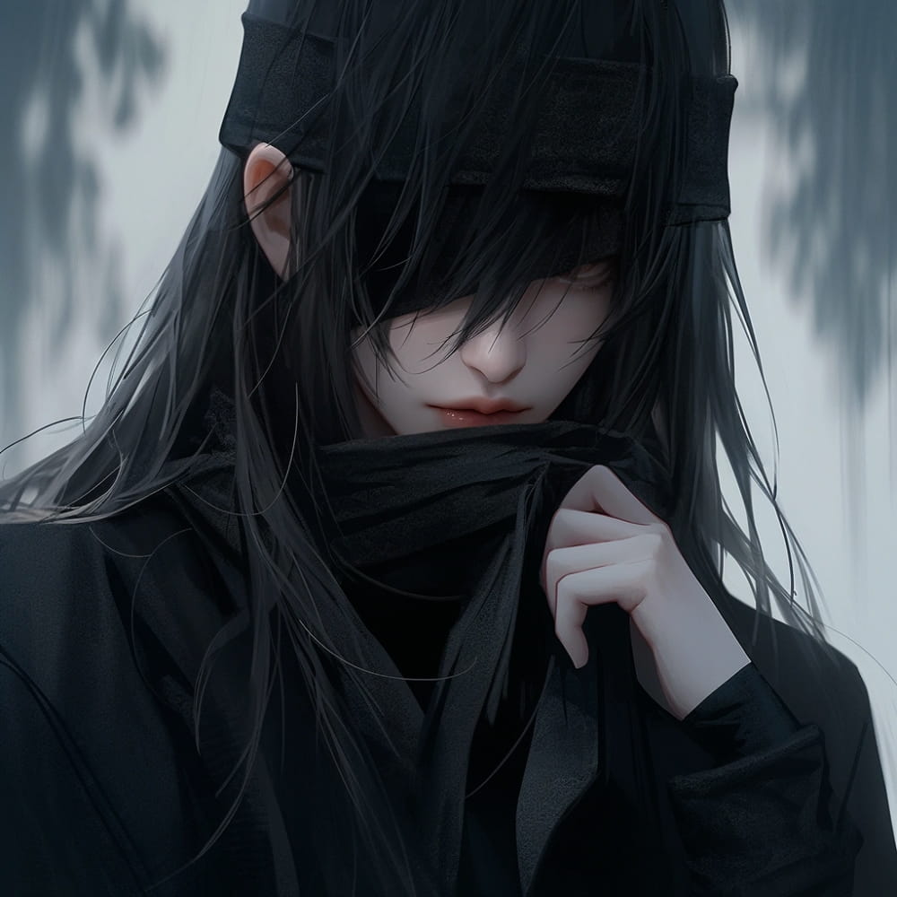 梦魇女孩卡通头像高清图片,女生蒙眼Ai头像_8