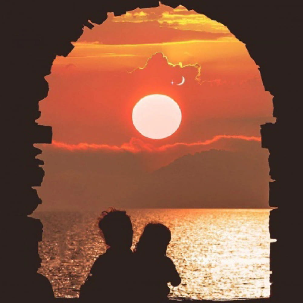 好看的夕阳绝美头像，绝美落日背影情侣微信头像_10